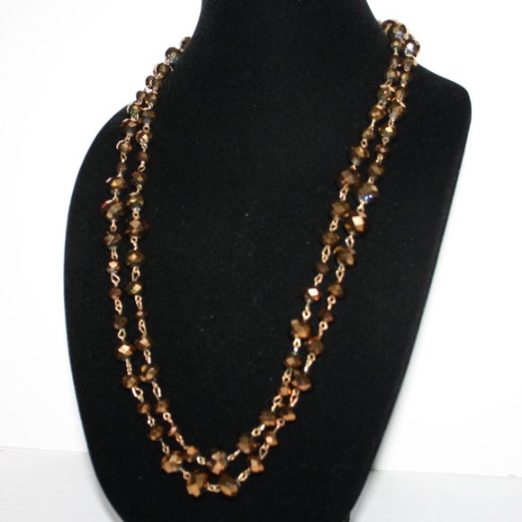 Beautiful gold beaded necklace LONG
